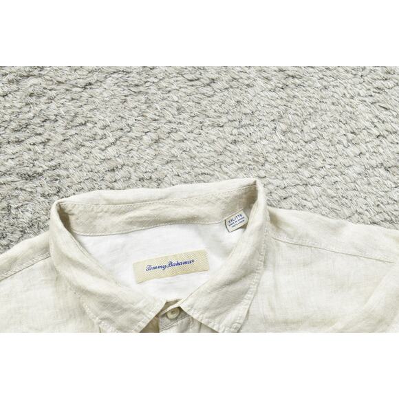 Tommy Bahama 2XL Linen Short Sleeve Button-Up Shirt Beige - Picture 8 of 8